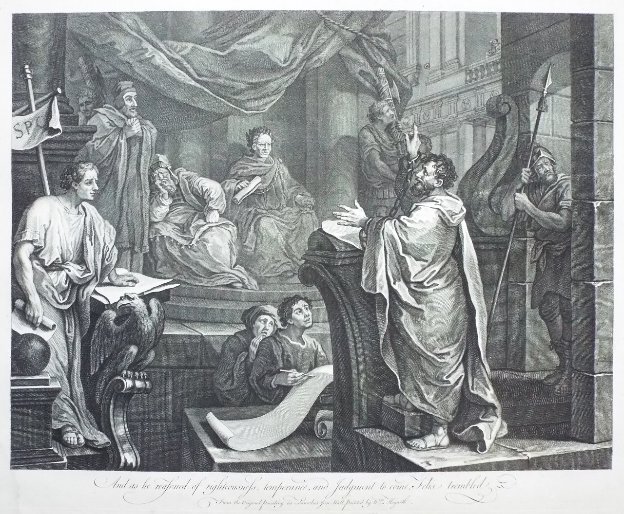 Print - St, Paul, Preaching before Felix with variations - Hogarth